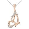 Image 1 : 0.03 CTW Diamond Butterfly Bug Pendant 10KT Rose Gold - REF-10W5K