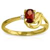 Image 1 : Genuine 0.46 ctw Garnet & Diamond Ring Jewelry 14KT Yellow Gold - REF-30W6Y