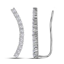 0.75 CTW Diamond Climber Earrings 10KT White Gold - REF-59F9N