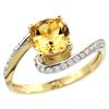 Image 1 : Natural 0.99 ctw citrine & Diamond Engagement Ring 14K Yellow Gold - REF-52Z2Y