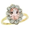 Image 1 : Natural 2.29 ctw Morganite & Diamond Engagement Ring 14K Yellow Gold - REF-90Y6X