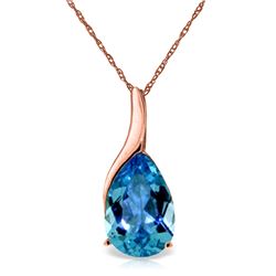 Genuine 4.7 ctw Blue Topaz Necklace Jewelry 14KT Rose Gold - REF-31T4A