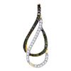 Image 1 : 0.20 CTW Green Color Diamond Double Teardrop Pendant 10KT Yellow Gold - REF-12H2M