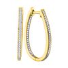 Image 1 : 0.33 CTW Diamond Oblong Oval Hoop Earrings 10KT Yellow Gold - REF-30W2K