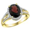 Image 1 : Natural 2.72 ctw garnet & Diamond Engagement Ring 14K Yellow Gold - REF-57F2N