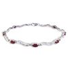 Image 1 : Genuine 2.01 ctw Ruby & Diamond Bracelet Jewelry 14KT White Gold - REF-82R3P