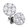 Image 1 : 1.82 CTW Diamond Cluster Screwback Earrings 10KT White Gold - REF-247K4W