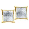 Image 1 : 0.50 CTWDiamond Square Kite Cluster Earrings 10KT Yellow Gold - REF-37Y5X