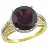 Image 1 : Natural 5.34 ctw Garnet & Diamond Engagement Ring 10K Yellow Gold - REF-41Z6Y