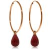 Image 1 : Genuine 6.6 ctw Ruby Earrings Jewelry 14KT Rose Gold - REF-26W7Y