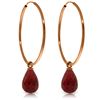 Image 1 : Genuine 6.6 ctw Ruby Earrings Jewelry 14KT Rose Gold - REF-26W7Y