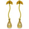 Image 1 : Genuine 3.4 ctw Citrine Earrings Jewelry 14KT Yellow Gold - REF-21P6H