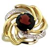 Image 1 : Natural 2.25 ctw garnet & Diamond Engagement Ring 14K Yellow Gold - REF-58Y9X