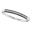 Image 1 : 1.4 CTW Black Color Pave-set Diamond Bangle Bracelet 14KT White Gold - REF-157Y5X