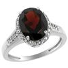 Image 1 : Natural 2.49 ctw Garnet & Diamond Engagement Ring 10K White Gold - REF-35Y2X