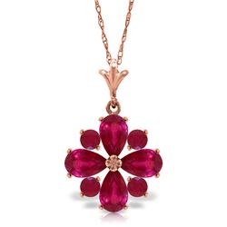 Genuine 2.23 ctw Ruby Necklace Jewelry 14KT Rose Gold - REF-35A5K