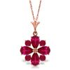 Image 1 : Genuine 2.23 ctw Ruby Necklace Jewelry 14KT Rose Gold - REF-35A5K