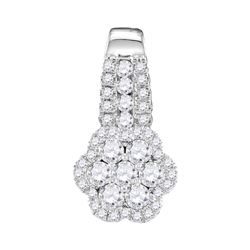 0.48 CTW Diamond Cluster Slider Pendant 10KT White Gold - REF-37X5Y