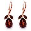 Image 1 : Genuine 13 ctw Garnet Earrings Jewelry 14KT Rose Gold - REF-71H8X