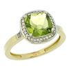 Image 1 : Natural 3.94 ctw Peridot & Diamond Engagement Ring 10K Yellow Gold - REF-30V9F