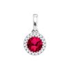 Image 1 : 0.58 CTW Ruby Solitaire Diamond Circle Pendant 14KT White Gold - REF-44F9N