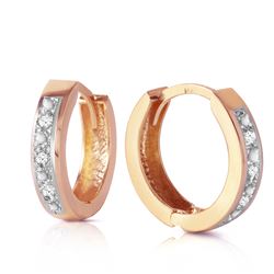 Genuine 0.04 ctw Diamond Anniversary Earrings Jewelry 14KT Rose Gold - REF-45H8X