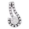 Image 1 : 0.24 CTW Diamond Cradled Flower Cluster Pendant 14KT White Gold - REF-22N4F