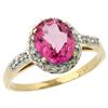 Image 1 : Natural 1.3 ctw Pink-topaz & Diamond Engagement Ring 10K Yellow Gold - REF-25W9K
