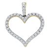 Image 1 : 0.45 CTW Diamond Classic Heart Outline Pendant 14KT Yellow Gold - REF-48M7H