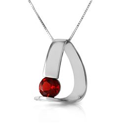 Genuine 1 ctw Garnet Necklace Jewelry 14KT White Gold - REF-50V5W