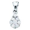 Image 1 : 0.17 CTW Diamond Flower Cluster Pendant 14KT White Gold - REF-19M4H