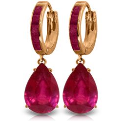 Genuine 11.30 ctw Ruby Earrings Jewelry 14KT Rose Gold - REF-118V8W