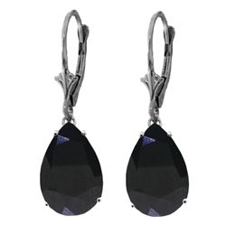 Genuine 9.3 ctw Sapphire Earrings Jewelry 14KT White Gold - REF-78N9R