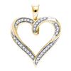 Image 1 : 0.10 CTW Diamond Heart Outline Pendant 10KT Yellow Gold - REF-13K4W