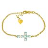 Image 1 : Genuine 1.70 ctw Aquamarine Bracelet Jewelry 14KT Yellow Gold - REF-63A8K