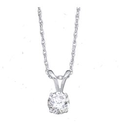 1.02 CTW Diamond Solitaire Pendant 14KT White Gold - REF-236X3Y