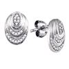 Image 1 : 0.12 CTW Diamond Oval Stud Earrings 10KT White Gold - REF-18F2N