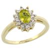 Image 1 : Natural 0.67 ctw Lemon-quartz & Diamond Engagement Ring 14K Yellow Gold - REF-48R2Z