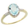 Image 1 : Natural 1.03 ctw Aquamarine & Diamond Engagement Ring 14K Yellow Gold - REF-26N8G