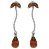 Image 1 : Genuine 3.4 ctw Garnet Earrings Jewelry 14KT White Gold - REF-21H6X