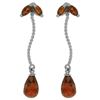 Image 1 : Genuine 3.4 ctw Garnet Earrings Jewelry 14KT White Gold - REF-21H6X