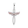 Image 1 : 0.20 CTW Diamond Cross Pendant 10KT Two-tone Gold - REF-18N2F