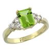 Image 1 : Natural 1.48 ctw peridot & Diamond Engagement Ring 10K Yellow Gold - REF-43W2K