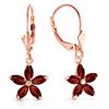 Image 1 : Genuine 2.8 ctw Garnet Earrings Jewelry 14KT Rose Gold - REF-46W7Y