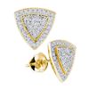 Image 1 : 0.25 CTW Diamond Triangle Cluster Earrings 10KT Yellow Gold - REF-24X2Y