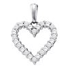 Image 1 : 0.33 CTW Pave-set Diamond Heart Pendant 14KT White Gold - REF-30Y2X