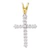 Image 1 : 0.25 CTW Diamond Roman Cross Pendant 10KT Yellow Gold - REF-10X5Y