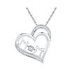 Image 1 : 0.06 CTW Diamond Mom Heart Pendant 10KT White Gold - REF-20W9K