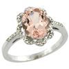 Image 1 : Natural 1.8 ctw Morganite & Diamond Engagement Ring 10K White Gold - REF-38X4A