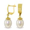 Image 1 : Genuine 8 ctw Pearl Earrings Jewelry 14KT Yellow Gold - REF-21M2T